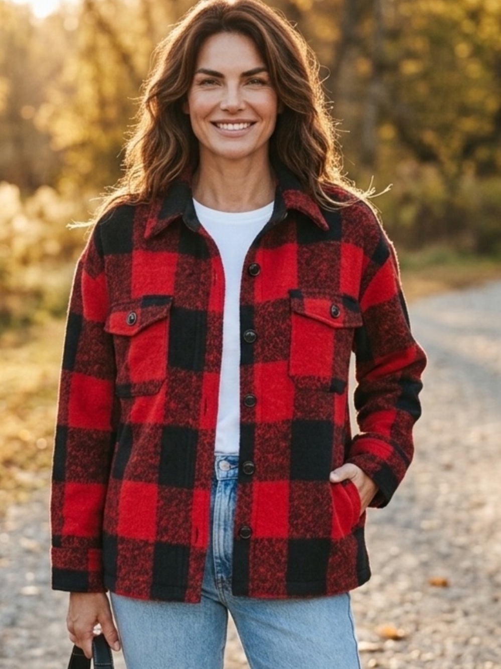 Tuckernuck Pomander Place Red Buffalo Check Austen Plaid Shacket Shirt Jacket